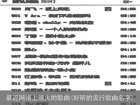 最近网络上很火的歌曲(好听的流行歌曲名字)