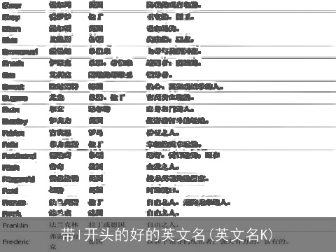 带l开头的好的英文名(英文名K)