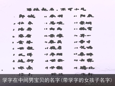 学字在中间男宝贝的名字(带学字的女孩子名字)