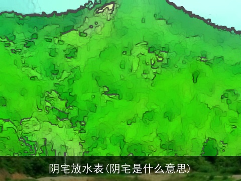 阴宅放水表(阴宅是什么意思)