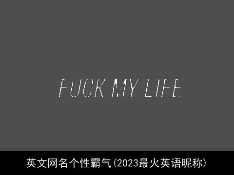 英文网名个性霸气(2023最火英语昵称)