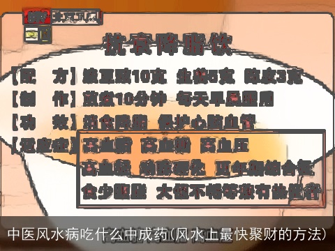 中医风水病吃什么中成药(风水上最快聚财的方法)