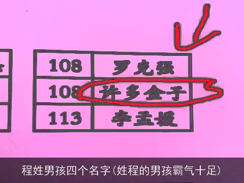 程姓男孩四个名字(姓程的男孩霸气十足)