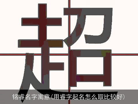 铭睿名字寓意(用睿字起名怎么取比较好)