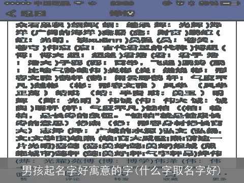 男孩起名字好寓意的字(什么字取名字好)