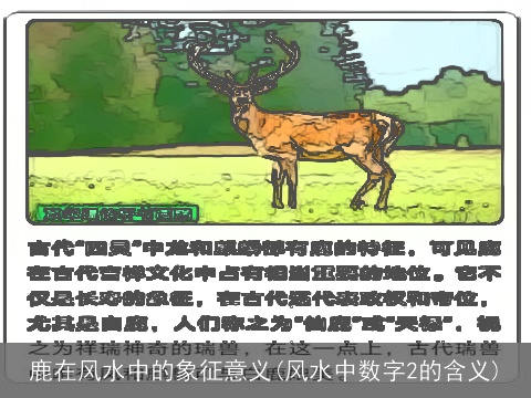 鹿在风水中的象征意义(风水中数字2的含义)