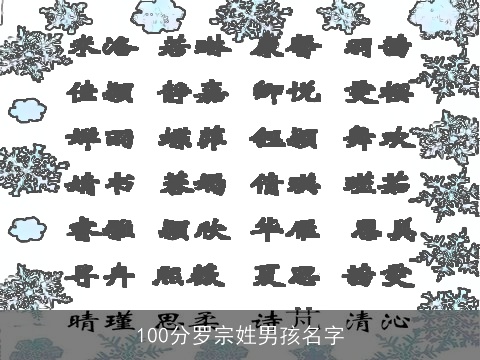 100分罗宗姓男孩名字