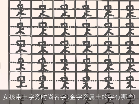 女孩带土字旁时尚名字(金字旁属土的字有哪些)