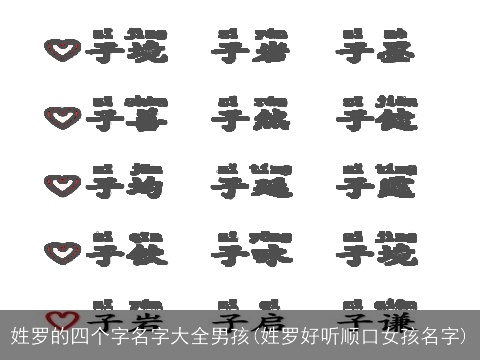 姓罗的四个字名字大全男孩(姓罗好听顺口女孩名字)