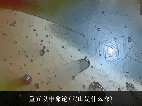 重巽以申命论(巽山是什么命)