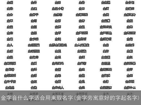 金字音什么字适合用来取名字(金字旁寓意好的字起名字)