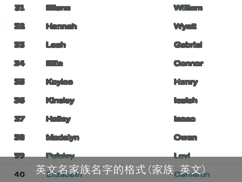 英文名家族名字的格式(家族 英文)