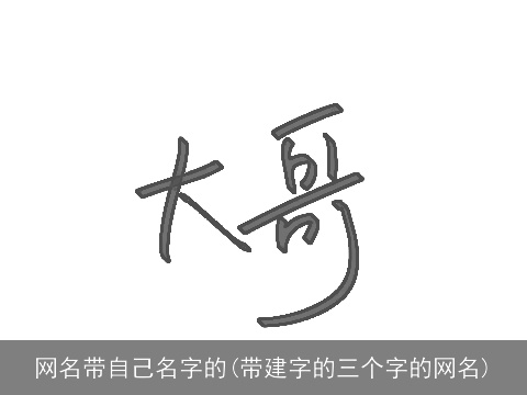 网名带自己名字的(带建字的三个字的网名)