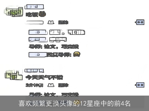 喜欢频繁更换头像的12星座中的前4名
