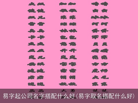 易字起公司名字搭配什么好(易字取名搭配什么好)