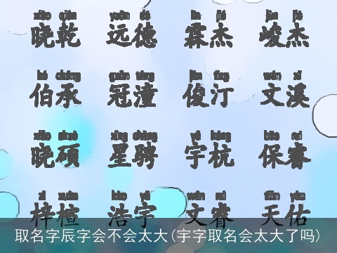 取名字辰字会不会太大(宇字取名会太大了吗)
