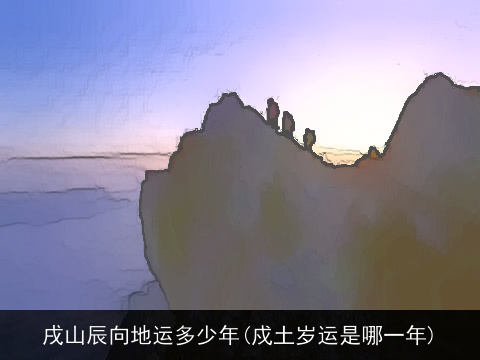 戌山辰向地运多少年(戍土岁运是哪一年)