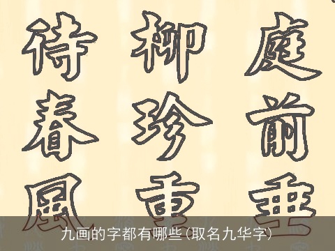 九画的字都有哪些(取名九华字)