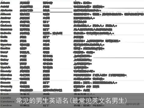 常见的男生英语名(最常见英文名男生)