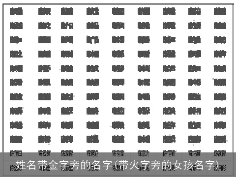 姓名带金字旁的名字(带火字旁的女孩名字)