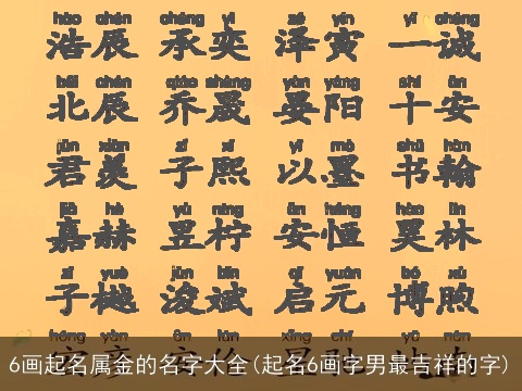 6画起名属金的名字大全(起名6画字男最吉祥的字)