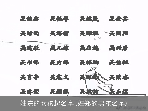 姓陈的女孩起名字(姓郑的男孩名字)
