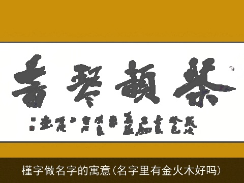 槿字做名字的寓意(名字里有金火木好吗)