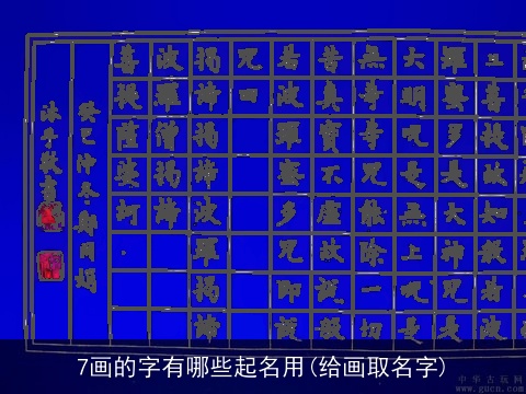 7画的字有哪些起名用(给画取名字)