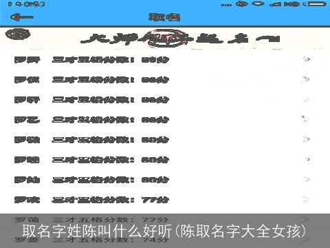 取名字姓陈叫什么好听(陈取名字大全女孩)