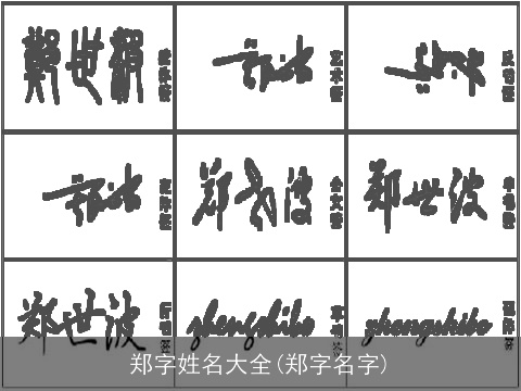 郑字姓名大全(郑字名字)