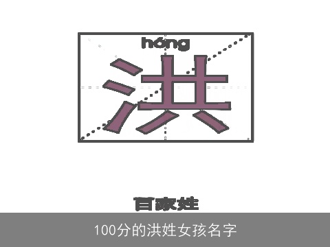 100分的洪姓女孩名字