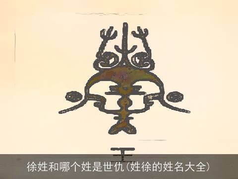 徐姓和哪个姓是世仇(姓徐的姓名大全)