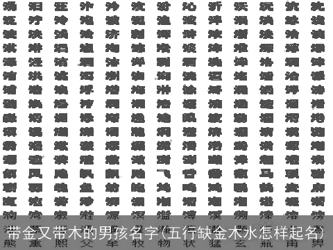 带金又带木的男孩名字(五行缺金木水怎样起名)