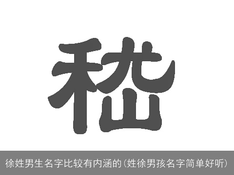 徐姓男生名字比较有内涵的(姓徐男孩名字简单好听)