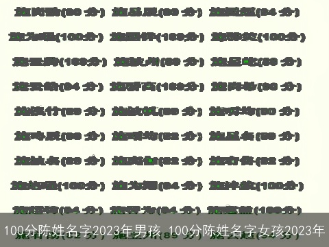 100分陈姓名字2023年男孩 100分陈姓名字女孩2023年