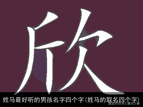 姓马最好听的男孩名字四个字(姓马的取名四个字)