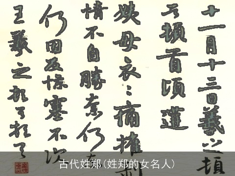 古代姓郑(姓郑的女名人)