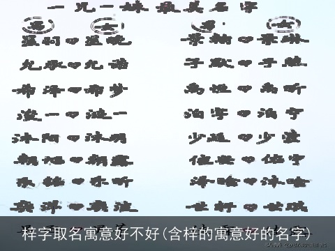 梓字取名寓意好不好(含梓的寓意好的名字)