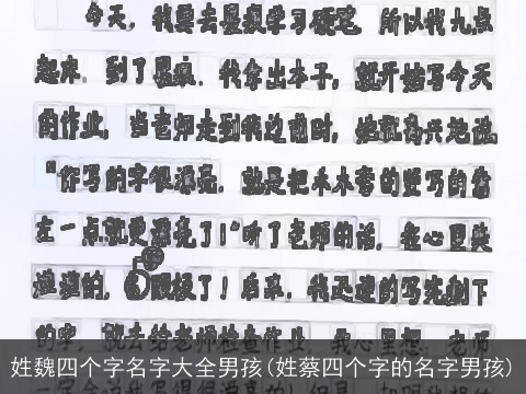 姓魏四个字名字大全男孩(姓蔡四个字的名字男孩)