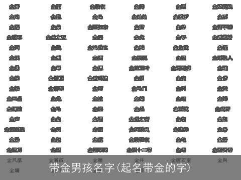 带金男孩名字(起名带金的字)
