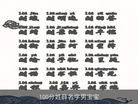 100分姓薛名字男宝宝