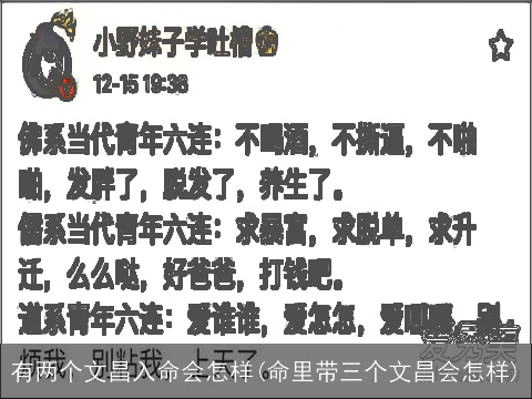 有两个文昌入命会怎样(命里带三个文昌会怎样)