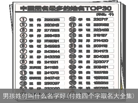 男孩姓付叫什么名字好(付姓四个字取名大全集)