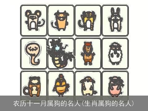 农历十一月属狗的名人(生肖属狗的名人)