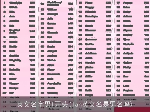 英文名字男l开头(lan英文名是男名吗)
