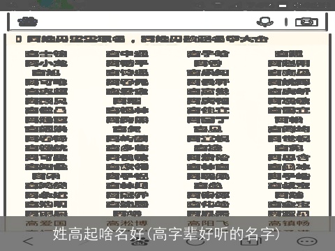 姓高起啥名好(高字辈好听的名字)