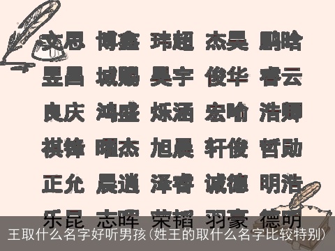 王取什么名字好听男孩(姓王的取什么名字比较特别)