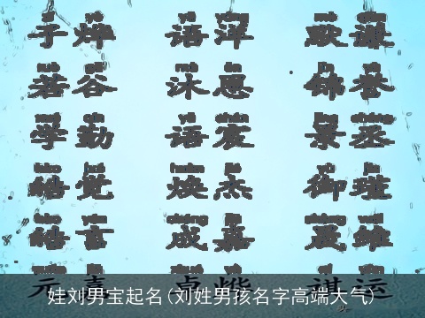 娃刘男宝起名(刘姓男孩名字高端大气)