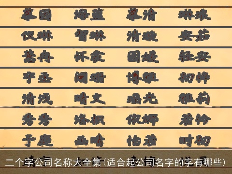 二个字公司名称大全集(适合起公司名字的字有哪些)