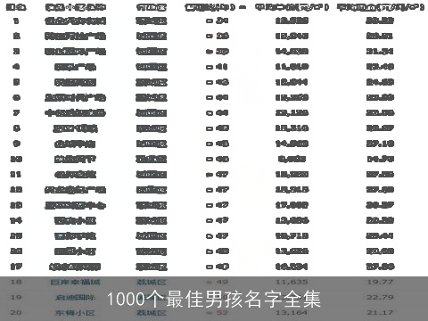 1000个最佳男孩名字全集